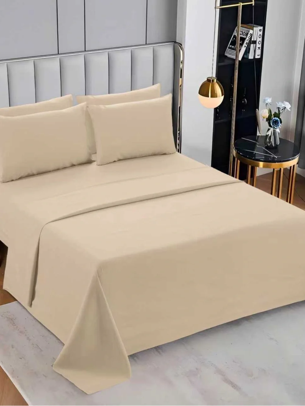 Soft Aqua Microfiber Bed Sheet Set - 6 pieces
